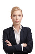 Business woman in a black suit, looking at the camera Business woman in a black suit, looking at the camera