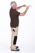 Man drawing line on wall