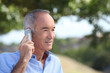 Old man with a cellphone