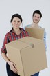 Young couple moving in new house