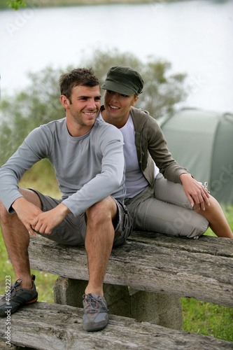 Photo: Couple on a camping trip Couple on a camping trip