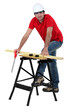 craftsman cutting wood