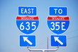 635 and 35 E  Road Signs