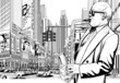 saxophone player in a street of New-York