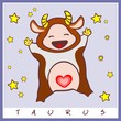 baby birth greeting card with starsign taurus