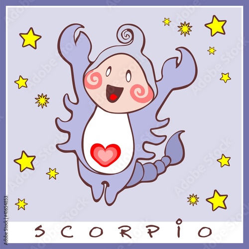 Vector: baby birth greeting card with starsign scorpio baby birth greeting card with starsign scorpio