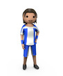 3D Young Male Football Player in Strip on White 3D Young Male Football Player in Strip on White