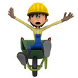 hard worker on the road