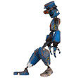 Illustration: old robot leaning old robot leaning