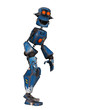 old robot  walking and looking up