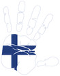 Finland flag in hand print Finland flag in hand print
