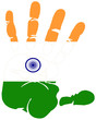 India flag handprint India flag handprint