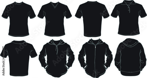 Vector: Black male shirts template Black male shirts template