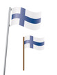 flag of Finland on flagstaff vector illustration
