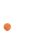 Basketball ball craft by cork board on white isolate