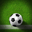 Ilustración: Football ( soccer ball ) in grass field. Football ( soccer ball ) in grass field.