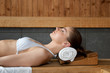 Relaxing at sauna