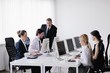 business people group working in customer and help desk office