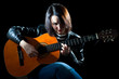 Woman Playing Classical Guitar in a Concert