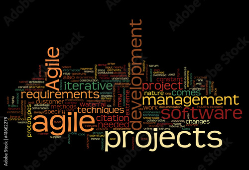Illustration: Word cloud with agile project concept Word cloud with agile project concept