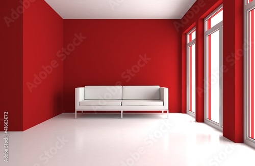 Illustration: Wohndesign - roter Raum Wohndesign - roter Raum