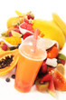 Bubble Tea Orange mit Obstdeko Bubble Tea Orange mit Obstdeko