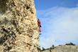 Climbing.