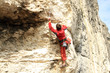 Climbing.