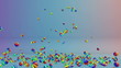 Colorful Objects Falling and Summer Time text