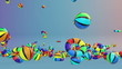 Colorful Geometric Objects Falling