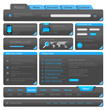 Web designers toolkit. Blue Dark Design elements collection.
