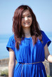 Asian girl with the blue dress in the dunes 2