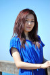 Portrait of Asian girl in the dunes
