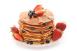 Pancakes with strawberry and blueberries Pancakes with strawberry and blueberries