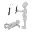 3d render of cartoon character with mace