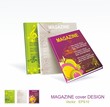 Four magazine cover layout design vector