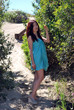Asian girl with a light blue dress in the dunes 2