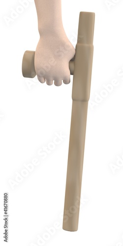 Illustration: 3d render of hand with tonfa 3d render of hand with tonfa