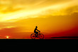 silhouette of the cyclist
