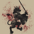 Vector Grunge Lion King Heraldry
