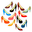 Women's shoes on a white background. Women's shoes on a white background.