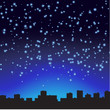 City at night. The starry sky. Vector illustration. City at night. The starry sky. Vector illustration.