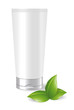 Blank standing tube with green leafs