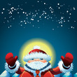 Santa Claus at the North Pole at New Year's night