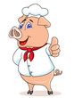 Vektor: Pig Chef Cartoon Pig Chef Cartoon