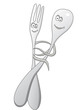 Spoon and fork cartoon