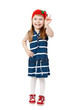 Happy smiling little girl isolate on white background