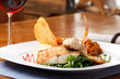 roasted pikeperch fillet with mashed potatoes