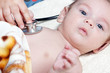 Stethoscope listening to a baby's heart beat
