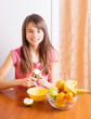 beautiful girl with fruits